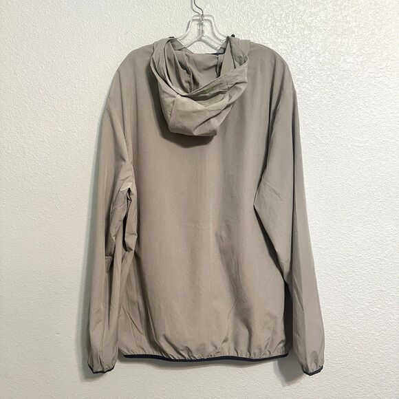 William Murray Mens 3XL Gray Lime Green Trim Golf Windbreaker Hooded Zip Jacket - Picture 2 of 10